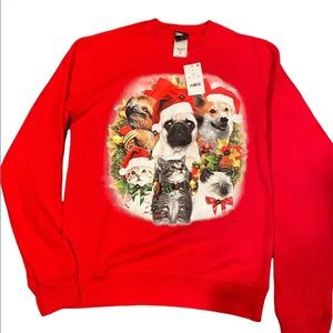 Red Christmas Animal Pullover size medium